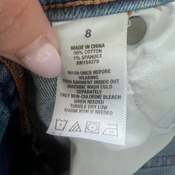 Aéropostale Cheeky Jegging Women’s Size 8 Blue Distressed Skinny Jeans Raw Hem - Picture 5 of 11